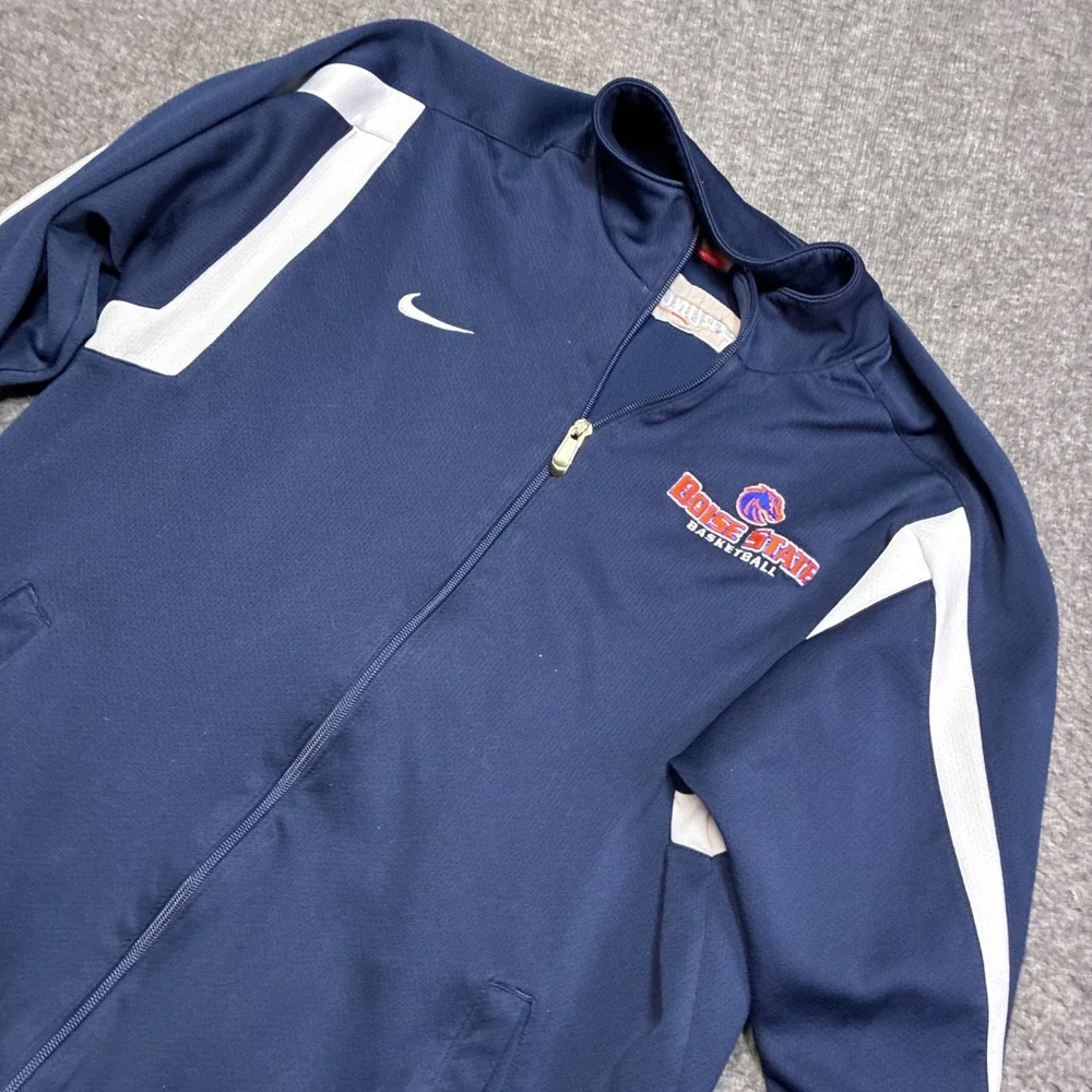 Nike Track Jacket Mens XL Blue Boise State Basketball Vintage Zip Up 80s